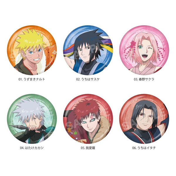 特典】NARUTO-ナルト-疾風伝 演舞ver. 缶バッジ 01 全6種 コンプリート