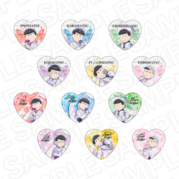 おそ松さん ハート型ホログラムカンバッジ(ランダム) Angel ver. 12個