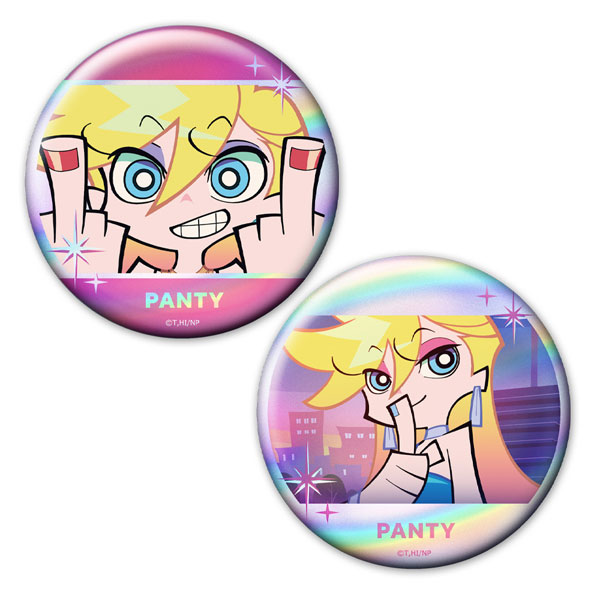New PANTY ＆ STOCKING with GARTERBELT ホログラム缶バッジ2個セット