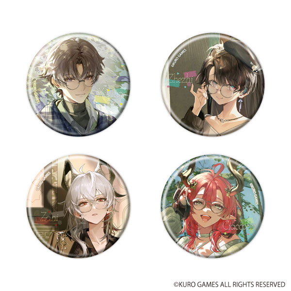 鳴潮TGS 2022 イラスト缶バッジ 会場限定 4点 未使用 缶バッジ「鳴潮」01/ページをめくる午後 描き起こしイラスト 4個入り