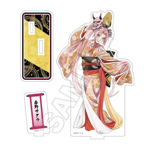 NARUTO 春野サクラ 彩面華 缶バッジ 特典 キャラシート ステッカー TVアニメ「NARUTO-ナルト- 疾風伝」 彩面華 アクリルスタンド 春野