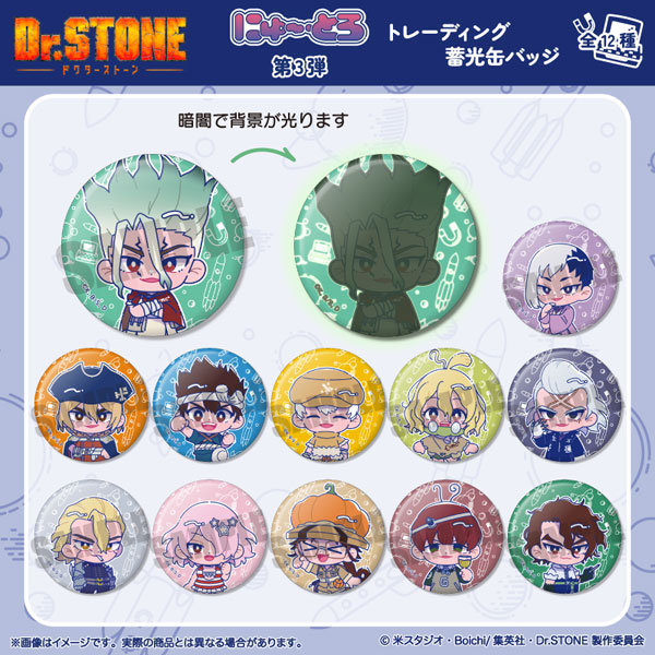 TVアニメ「Dr.STONE」 にゅ～とろ 第三弾 トレーディング蓄光缶バッジ