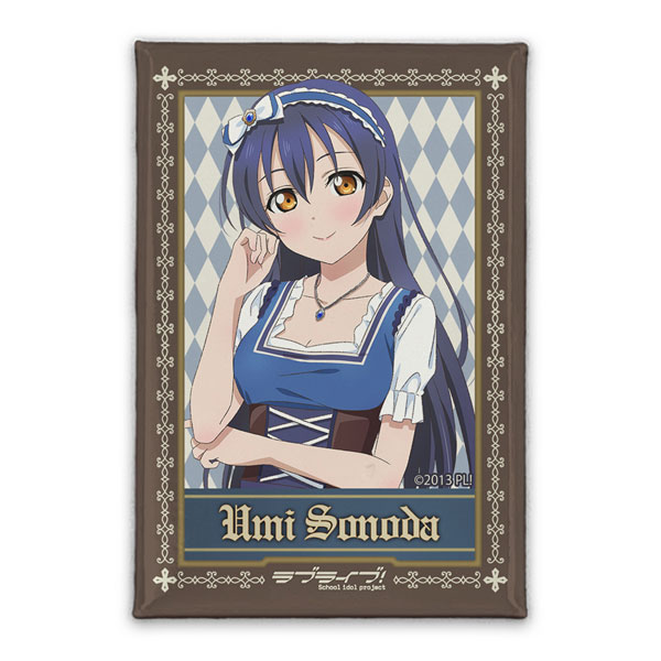 ラブライブ！ 描き下ろし 園田海未 スクエア缶バッジ ディアンドルVer