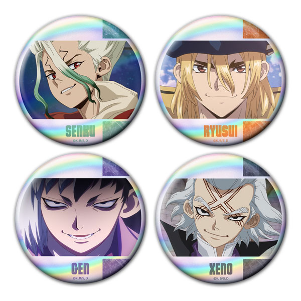 Dr.STONE 石神千空　ホログラム缶バッジ　RPG Dr.STONE ホログラム缶バッジ4個セット 千空＆龍水＆ゲン＆ゼノ[アズ