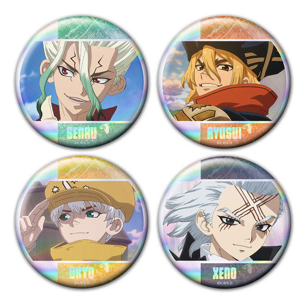 Dr.STONE ホログラム缶バッジ4個セット 千空＆龍水＆羽京＆ゼノ[アズ