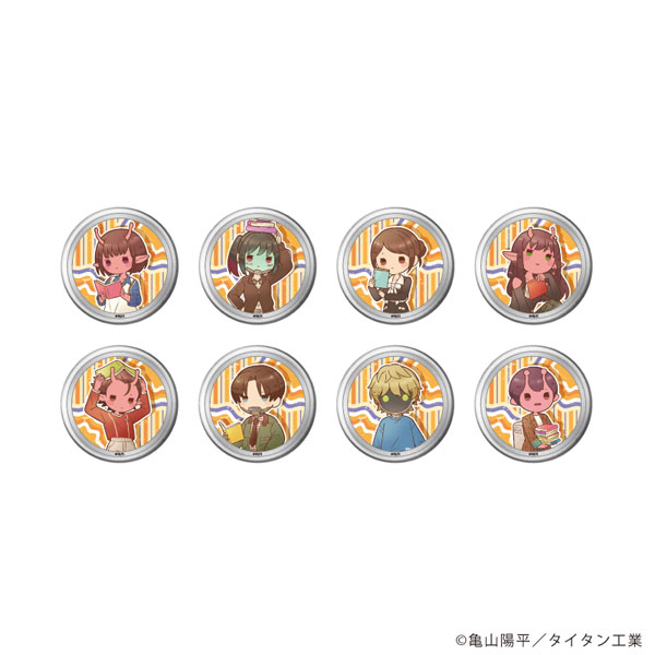 缶バッジ「TVアニメ『銀河特急 ミルキー☆サブウェイ』」03/レトロアートイラスト 秋服読書ver. 8個入りBOX