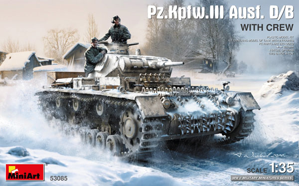 戦車プラモデル　3点セット 1/35 III号戦車 D/B型w/クルー プラモデル[ミニアート]《09月予約》