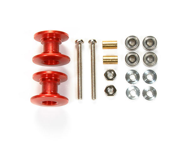 ミニ四駆特別企画 軽量2段アルミローラーセット (13-12mm)(レッド