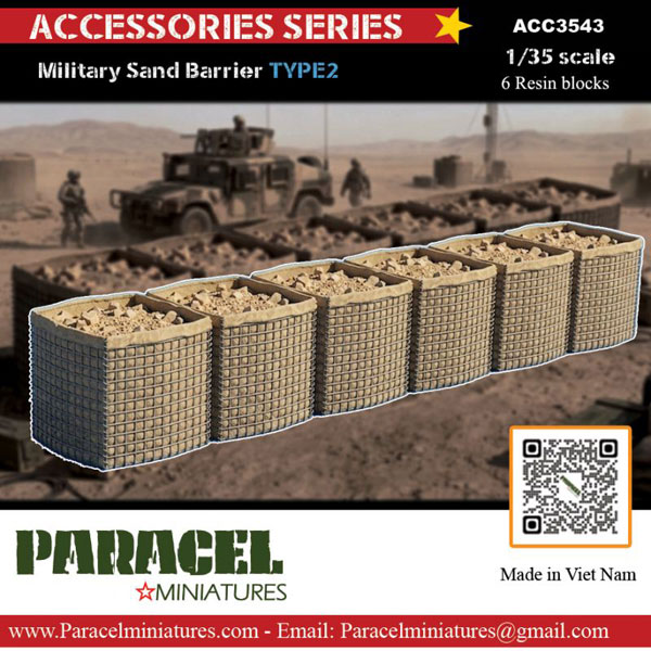 1/35 現用 アメリカ 軍用サンドバリアー タイプ2(6個入)[Paracel