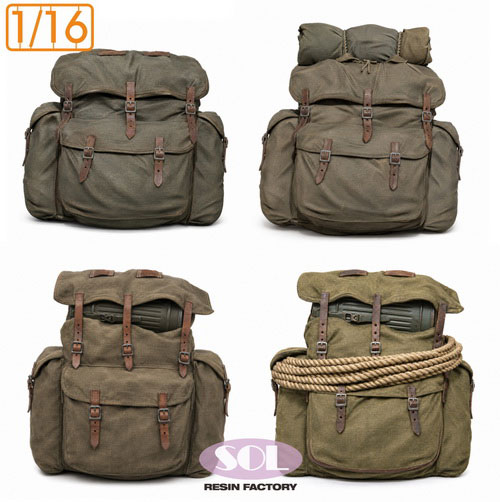 1/16 WWII ドイツ M31山岳猟兵用リュックサック 初期型(4個入)[SOL