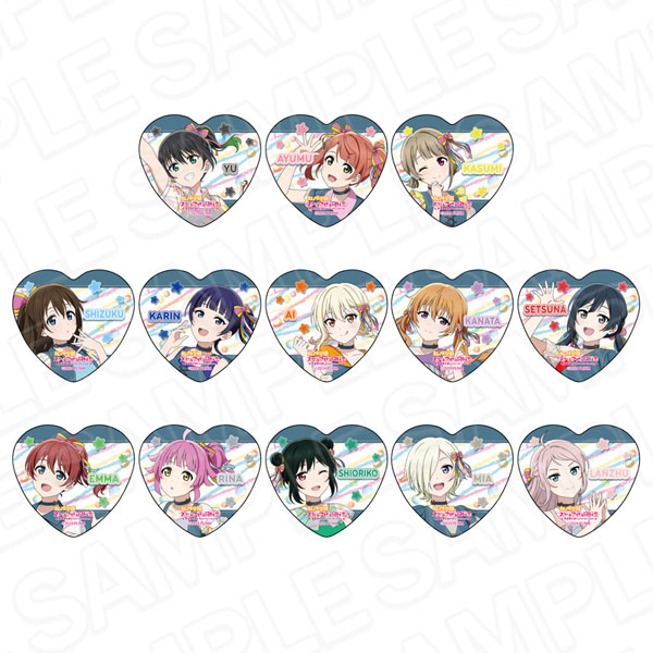 ラブライブ フェルトバッジ 22個セット ラブライブ！虹ヶ咲学園スクールアイドル同好会 ハート型カンバッジ 水