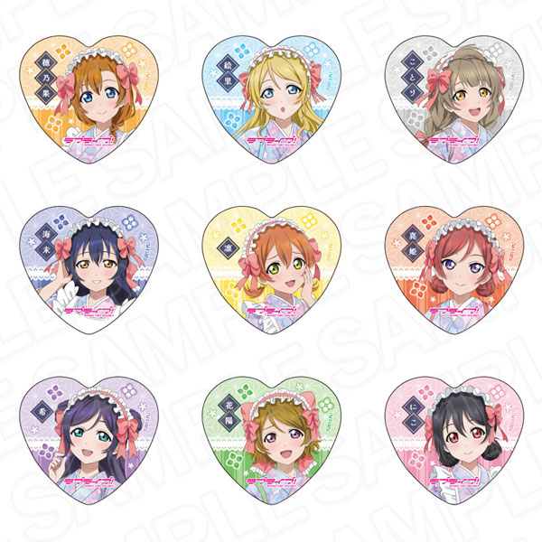 ラブライブ！ ハート型カンバッジ 茶寮 ver. 9個入りセット[コンテンツ
