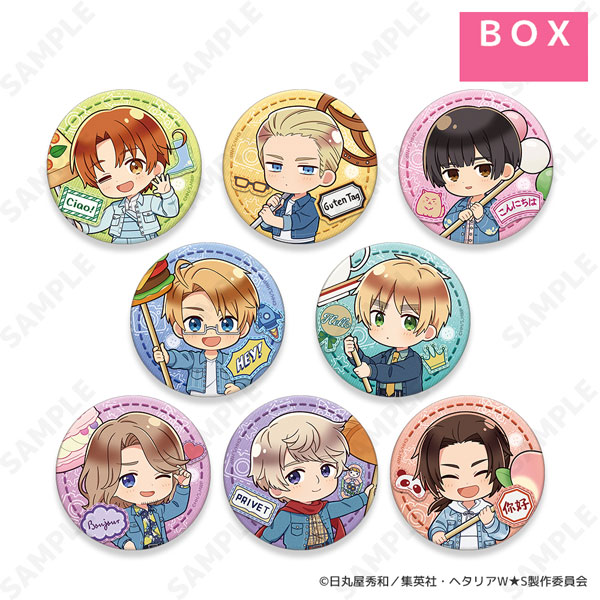 ヘタリア World★Stars Greetings with Denim Style.[ドレセレmini] トレーディング缶バッジ 8個入りBOX
