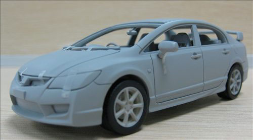 完成レジンモデル 1/43 ホンダ シビック タイプR FD2 イエロー(架空カラー)[WIT’S]《在庫切れ》