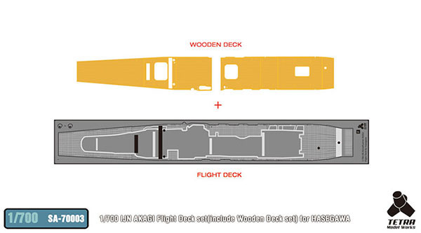 SAシリーズ 1/700 日・空母 赤城用 飛行甲板フルセット 木製甲板付(H社