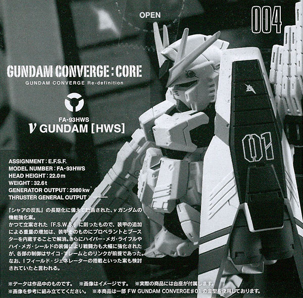 FW GUNDAM CONVERGE：CORE νガンダム(HWS)(キャンディオンラインショップ限定) ggw725x FW GUNDAM CONVERGE:CORE νガンダム（HWS)【プレミアムバンダイ