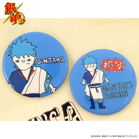 銀魂×SwimmyDesignLab×HTML 03 缶バッジ付トートバッグ ナチュラル 銀