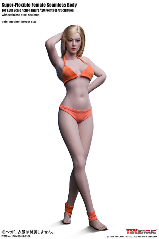 1/6 スーパーフレキシブル 女性シームレスボディ ペール ミドルバスト 