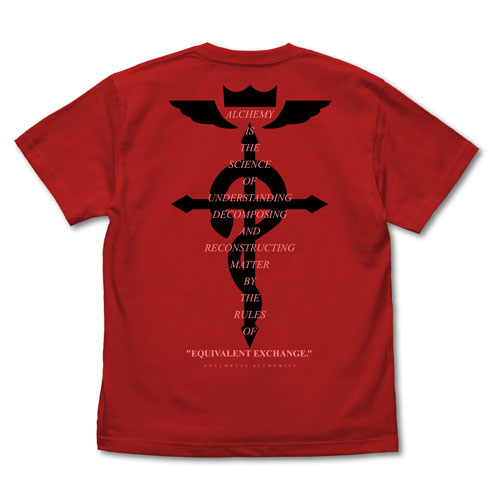鋼の錬金術師 FULLMETAL ALCHEMIST フラメルの十字架Tシャツ/RED-S