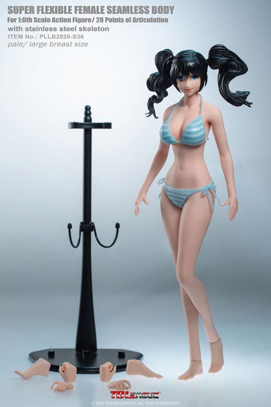 1/6 女性シームレス ペール ラージバスト アニメガール with ヘッド B Amazon.com: 1/6 Scale Female Body,12inch TBLeague Super