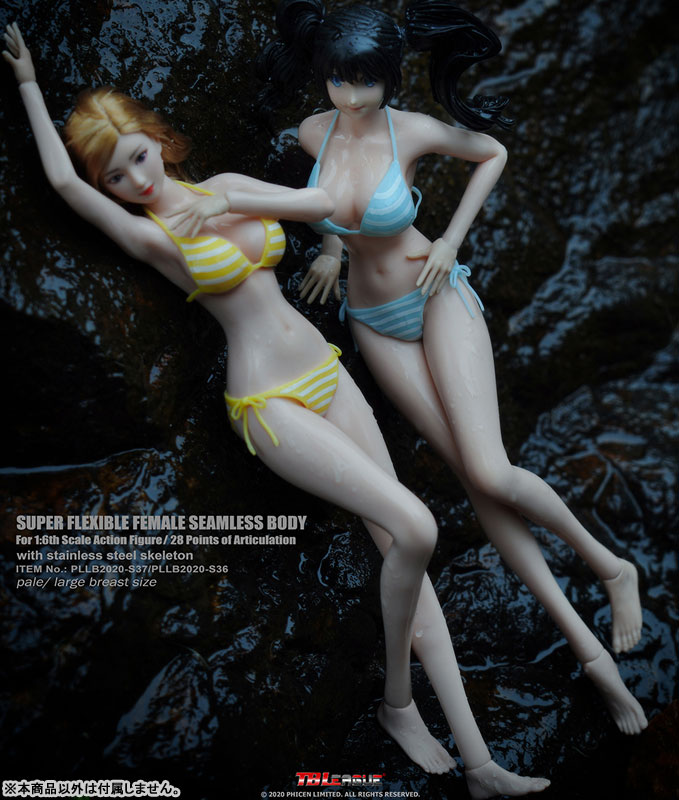 1/6 女性シームレス ペール ラージバスト アニメガール with ヘッド B 1/6 スーパーフレキシブル 女性シームレスボディ ペール ラージ