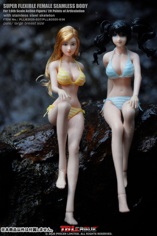 1/6 女性シームレス ペール ラージバスト アニメガール with ヘッド B 1/6 スーパーフレキシブル 女性シームレスボディ ペール ラージ