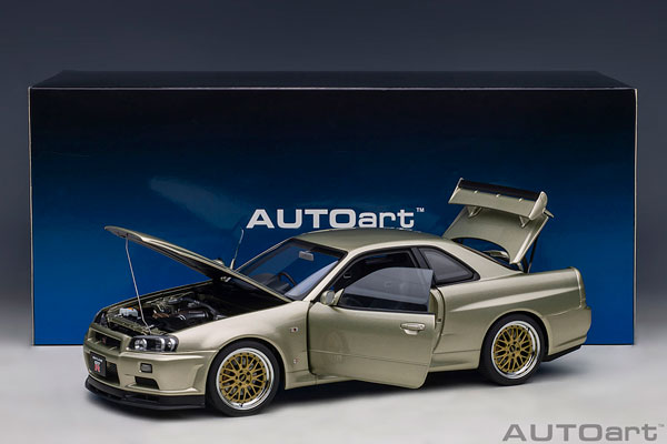 1/18 日産 スカイライン GT-R (R34) Vスペック II ニュル BBS LM ホイール・バージョン ミレニアムジェイド[オートアート ]【送料無料】《在庫切れ》