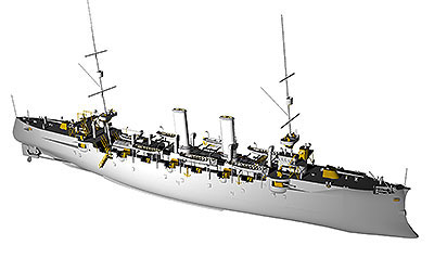 プラモデル　1/700 日・防護巡洋艦 高砂 Eパーツ付き・1898・日露 レジンキャストキット [CS70181] 1/700 日・防護巡洋艦「高砂」Eパーツ付き・1898・日露 レジン