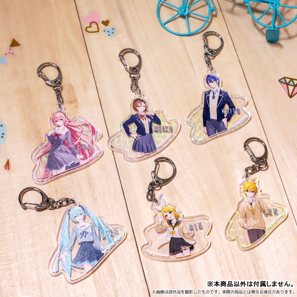 初音ミクシリーズ ホログラムアクリルキーホルダー 鏡音リン 学生服