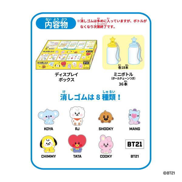 BT21 つめつめ消しゴム2(ボトル36本入)[エンスカイ]《在庫切れ》