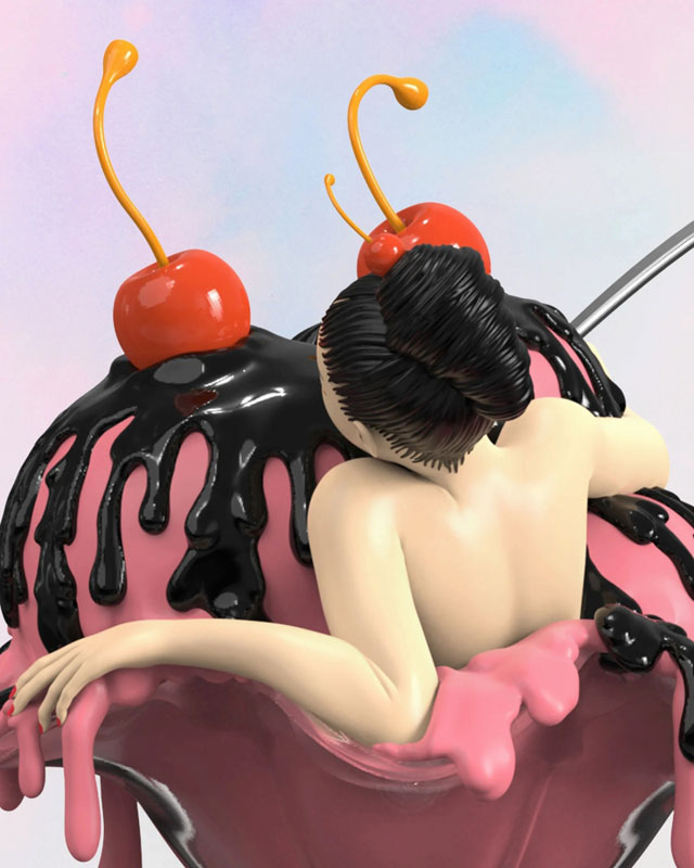 チェリーボンボン by 清水裕子 7.5インチ ビニールアートスタチュー