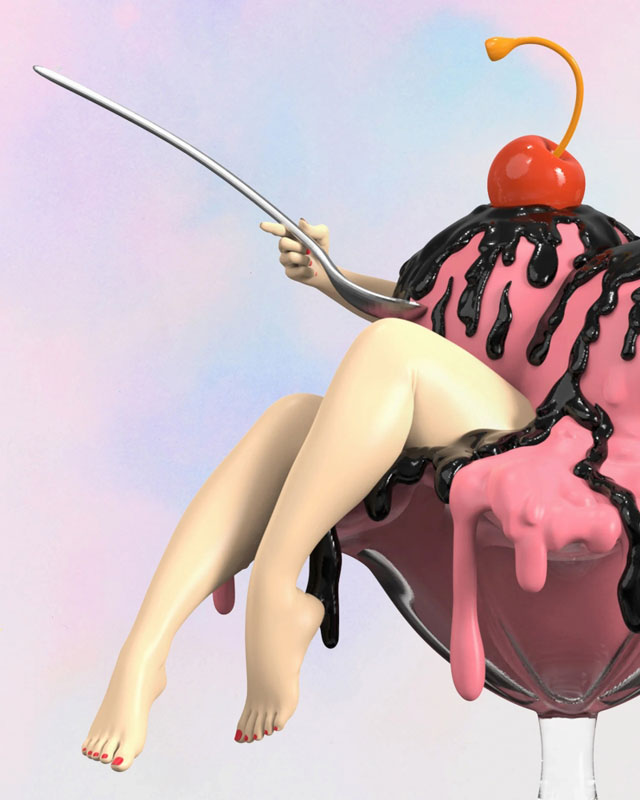 チェリーボンボン by 清水裕子 7.5インチ ビニールアートスタチュー