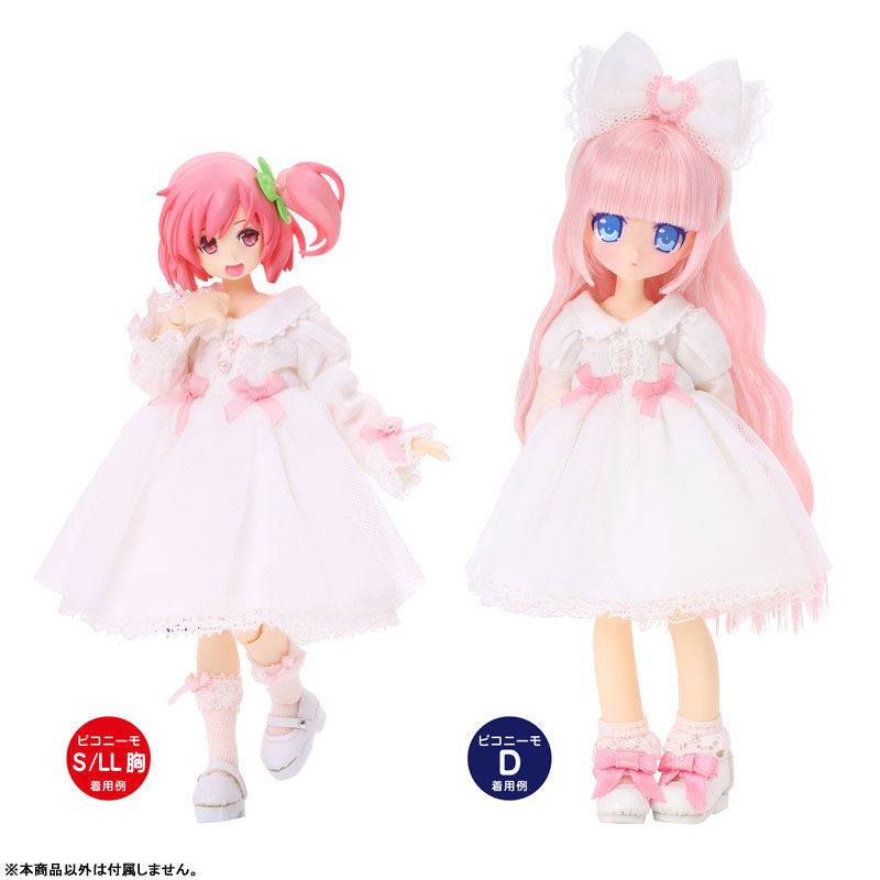 1/12 ピコD「Twinkle☆Candy リボンワンピset」 ミルク×ピーチ (ドール用)