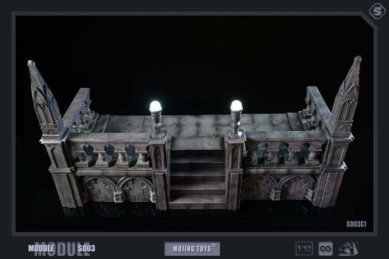 1/12 ゴシック ルーフ ＆ ステアケイス ジオラマベース C1