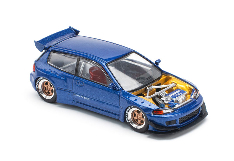 1/64 パンデムシビック EG6 メタリックブルー オープン