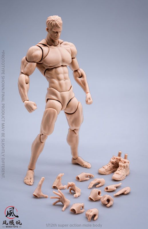 1/12スケール 超可動フィギュア男性素体 ホワイト
