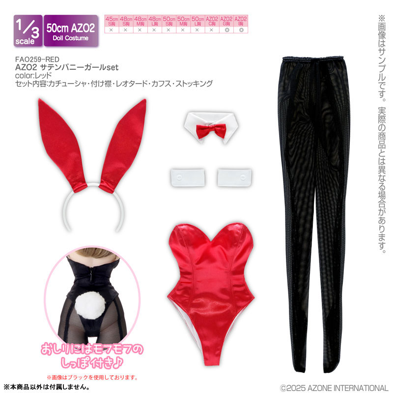 1/3 AZO2 サテンバニーガールset レッド (ドール用)