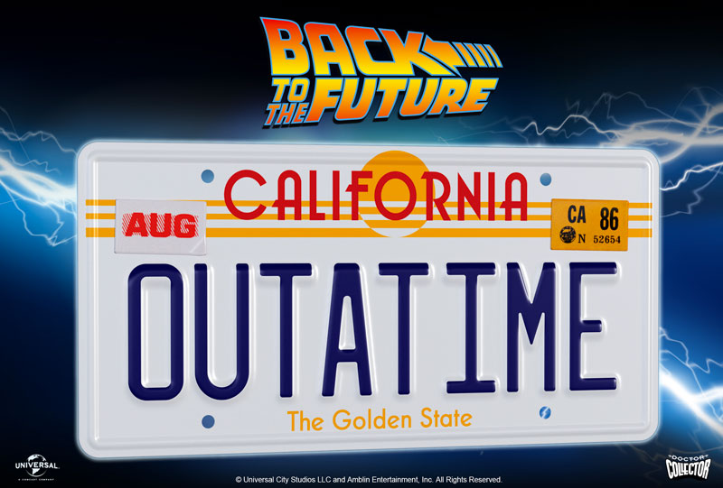 バック・トゥ・ザ・フューチャー/ デロリアン OUTATIME ライセンスプレート レプリカ