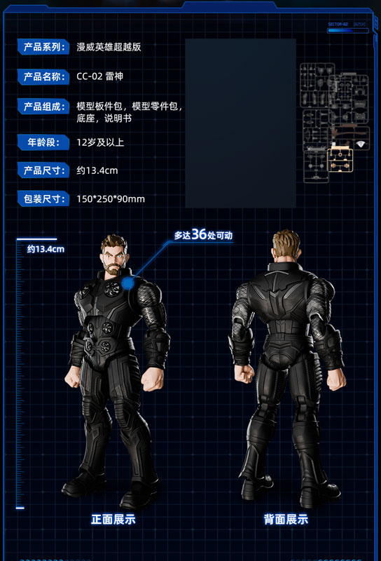 Marvel(マーベル)Marvel heroes-Championclass-CC-02 THOR プラスチックキット