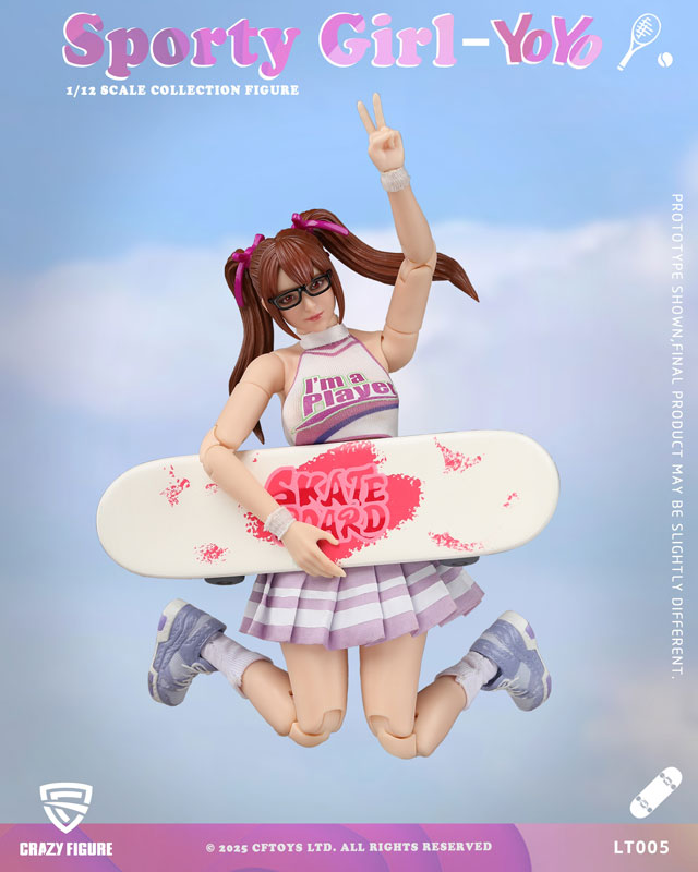 【特典】CRAZY FIGURE LT005 Sporty girl(スポーティーガール)YOYO(ヨーヨー) 1/12スケール可動フィギュア