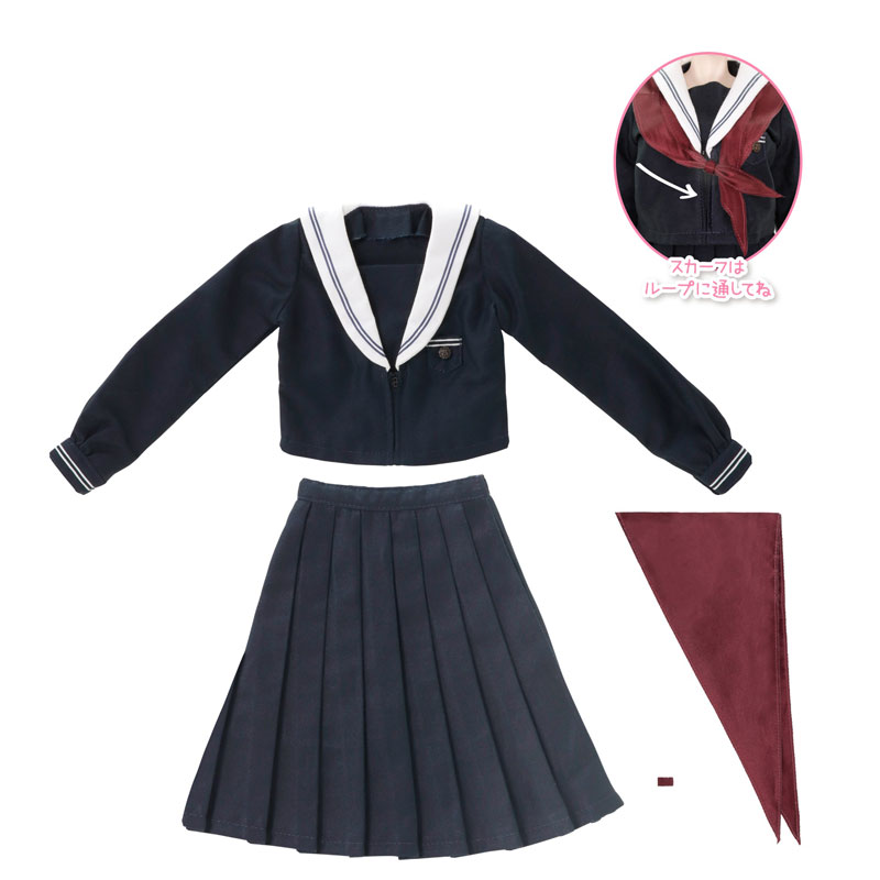 1/3 AZO2 和遥キナ学校制服コレクション「和遥清心女子学園 制服set」II ネイビー×ボルドー (ドール用)
