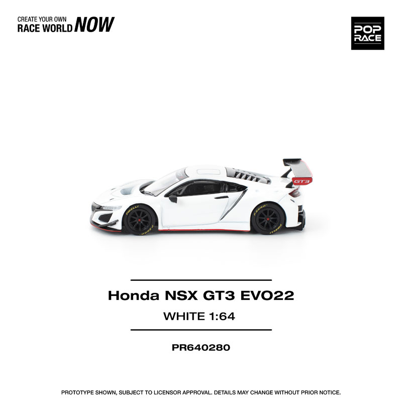 1/64 ホンダ NSX GT3 EVO22 - ホワイト[POP RACE]《11月予約》