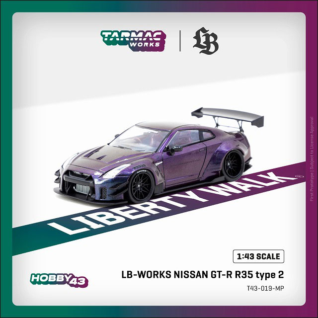 1/43 LB-WORKS NISSAN GT-R R35 type 2 Midnight purple[Tarmac Works