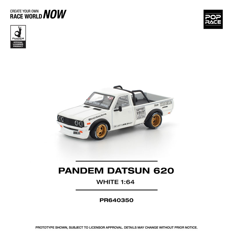 1/64 パンデム ダットサン 620 ホワイト[POP RACE]《発売済・在庫品》