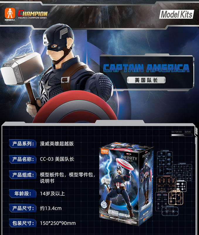 Marvel(マーベル) Marvel heroes-Championclass-CC-03 Captain America プラスチックキット