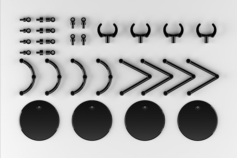 THE シンプルスタンドmini ×4 BLACK[小型フィギュア＆ディフォルメフィギュア用]