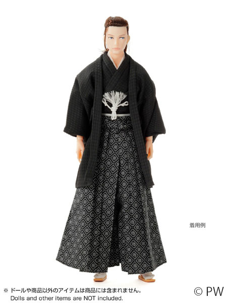 ナイン 羽織袴セット 黒 (ドール用)