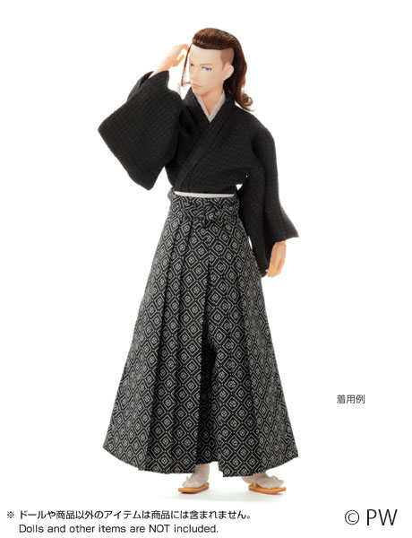 ナイン 羽織袴セット 黒 (ドール用)
