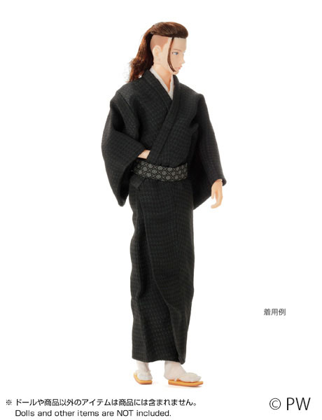 ナイン 羽織袴セット 黒 (ドール用)