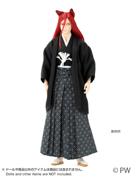 ナイン 羽織袴セット 黒 (ドール用)